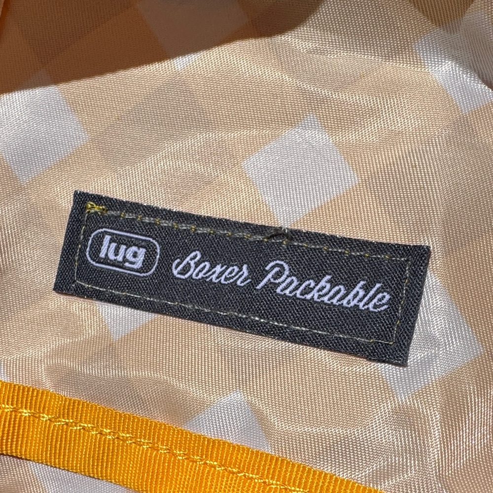 Lug Boxer Packable Duffel Bag in golden gingham - Picture 13 of 16